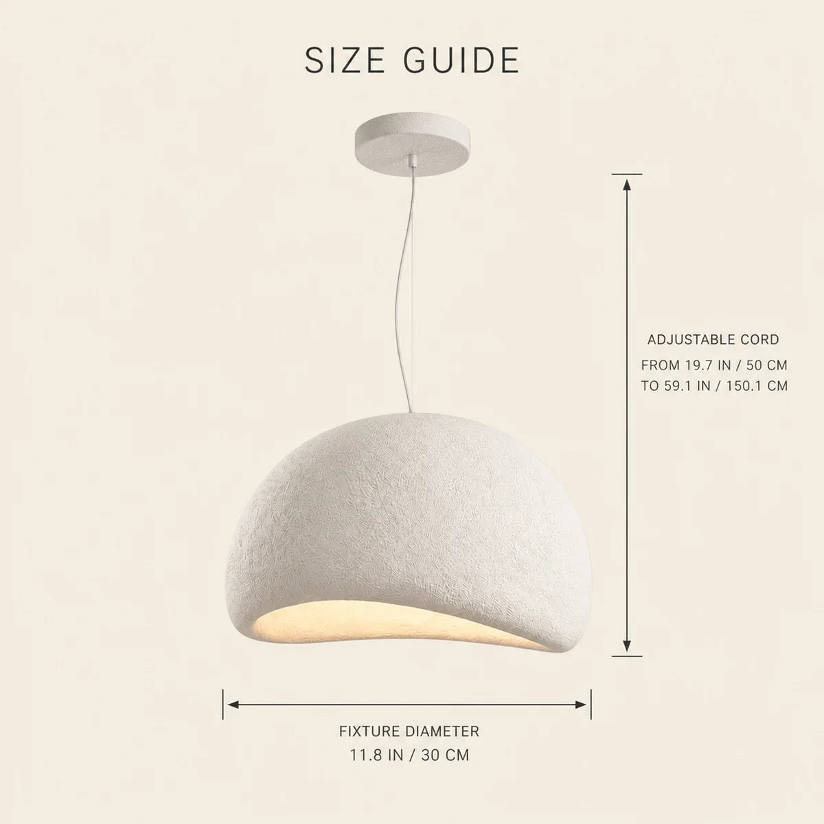 WabiSabi | Elegant Minimalist Fiberglass Pendant Light for Kitchen Island