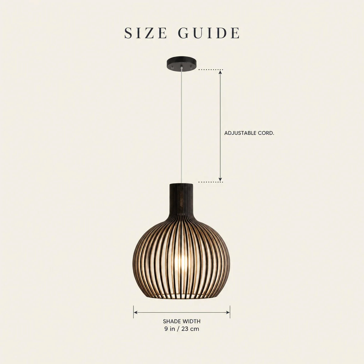 NordicCharm | Modern Black Wood Metal Kitchen Pendant Light Fixture