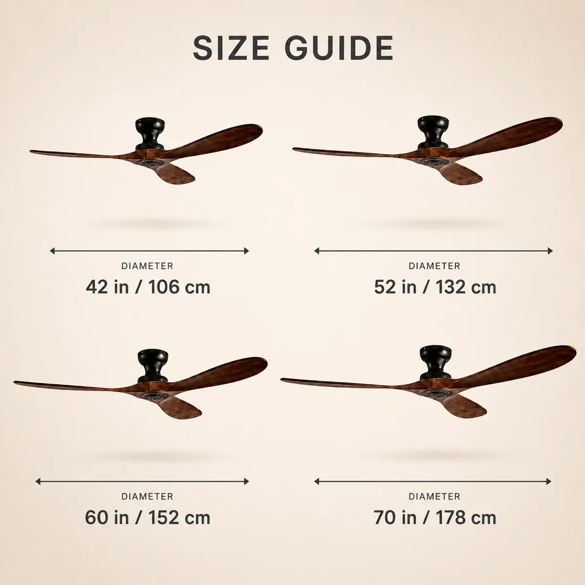 AeroWood | Sleek Low Profile Flush Mount Ceiling Fan with DC Motor