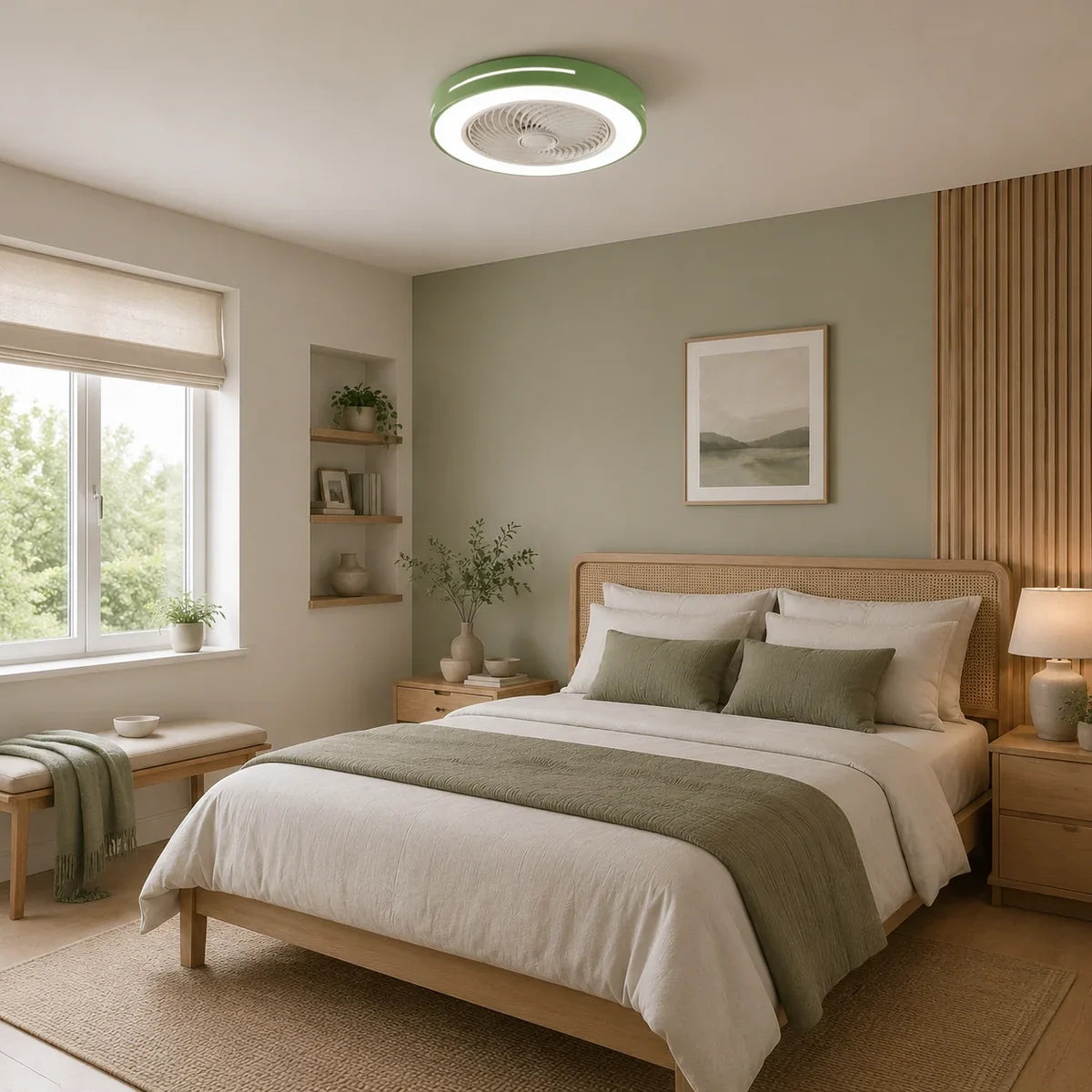 AeroLuxe | Modern Bladeless Ceiling Fan with LED Lighting and Remote Control