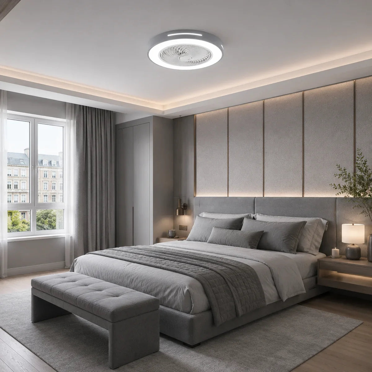 AeroLuxe | Modern Bladeless Ceiling Fan with LED Lighting and Remote Control