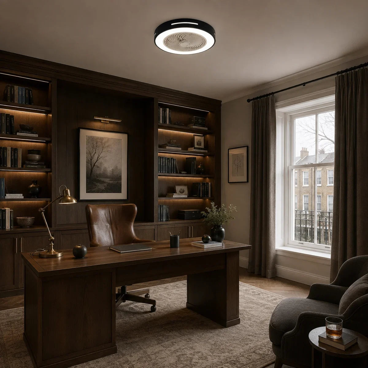 AeroLuxe | Modern Bladeless Ceiling Fan with LED Lighting and Remote Control