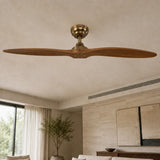 AetherFan | Sleek Low Profile Flush Mount Ceiling Fan with Wood Blades