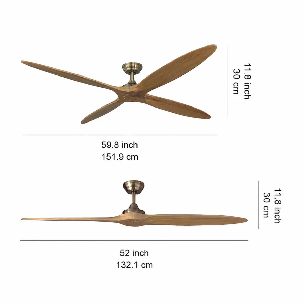 AetherFan | Sleek Low Profile Flush Mount Ceiling Fan with Wood Blades