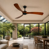 AureaBreeze | Elegant Modern Outdoor Ceiling Fan with Walnut Blades