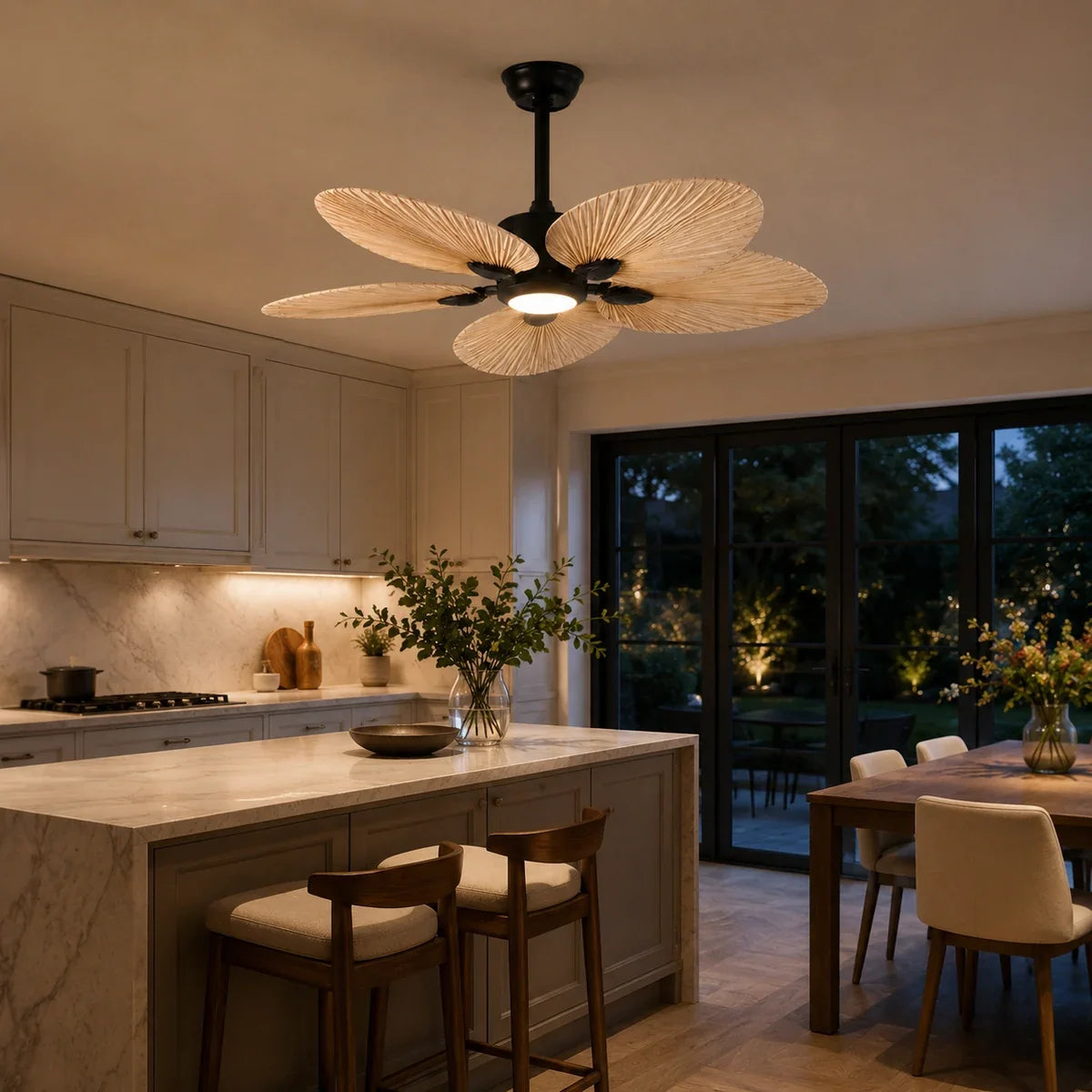 PalmaLeaf | Stylish Quiet Ceiling Fan with Lights and Remote Control