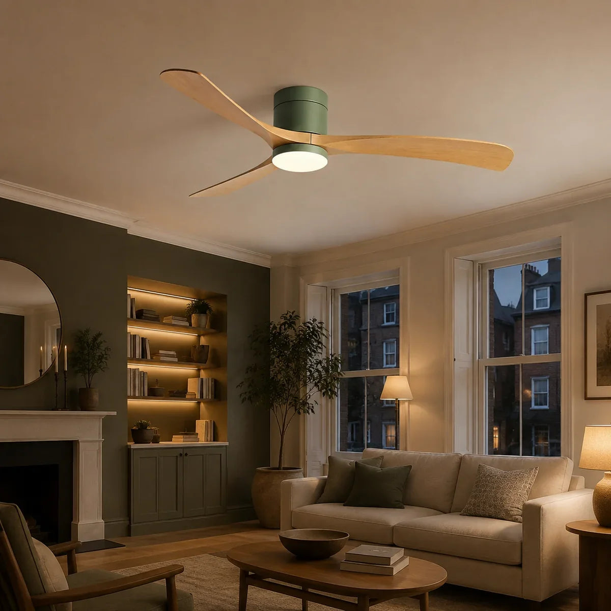 AetherGlow | Sleek Modern Dimmable Flush Mount Ceiling Fan Light