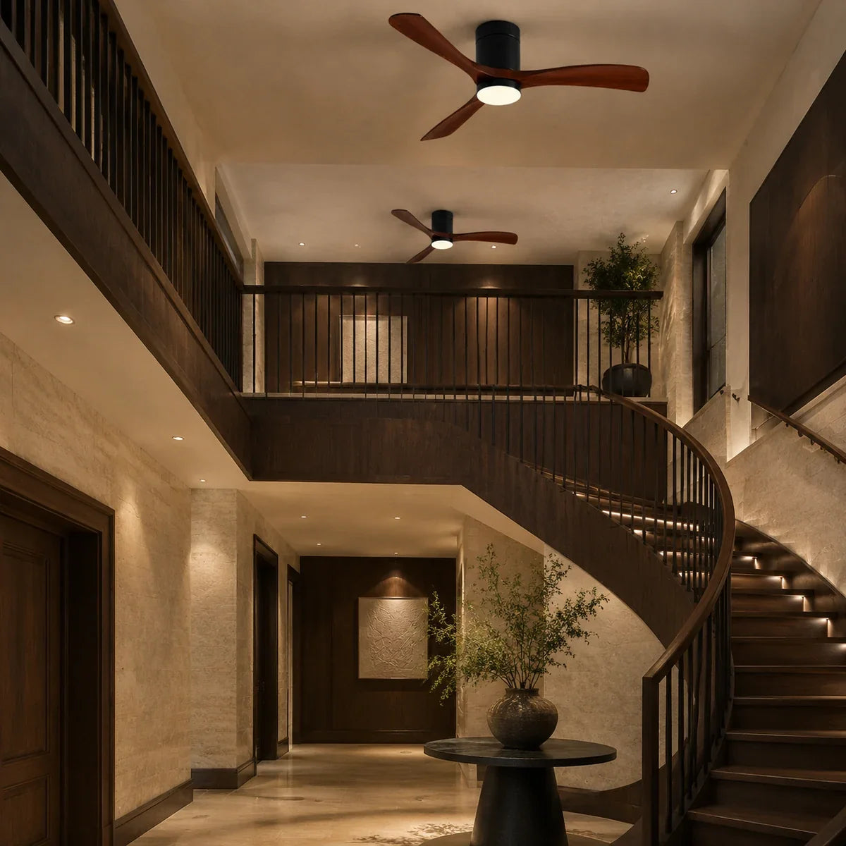 AetherGlow | Sleek Modern Dimmable Flush Mount Ceiling Fan Light