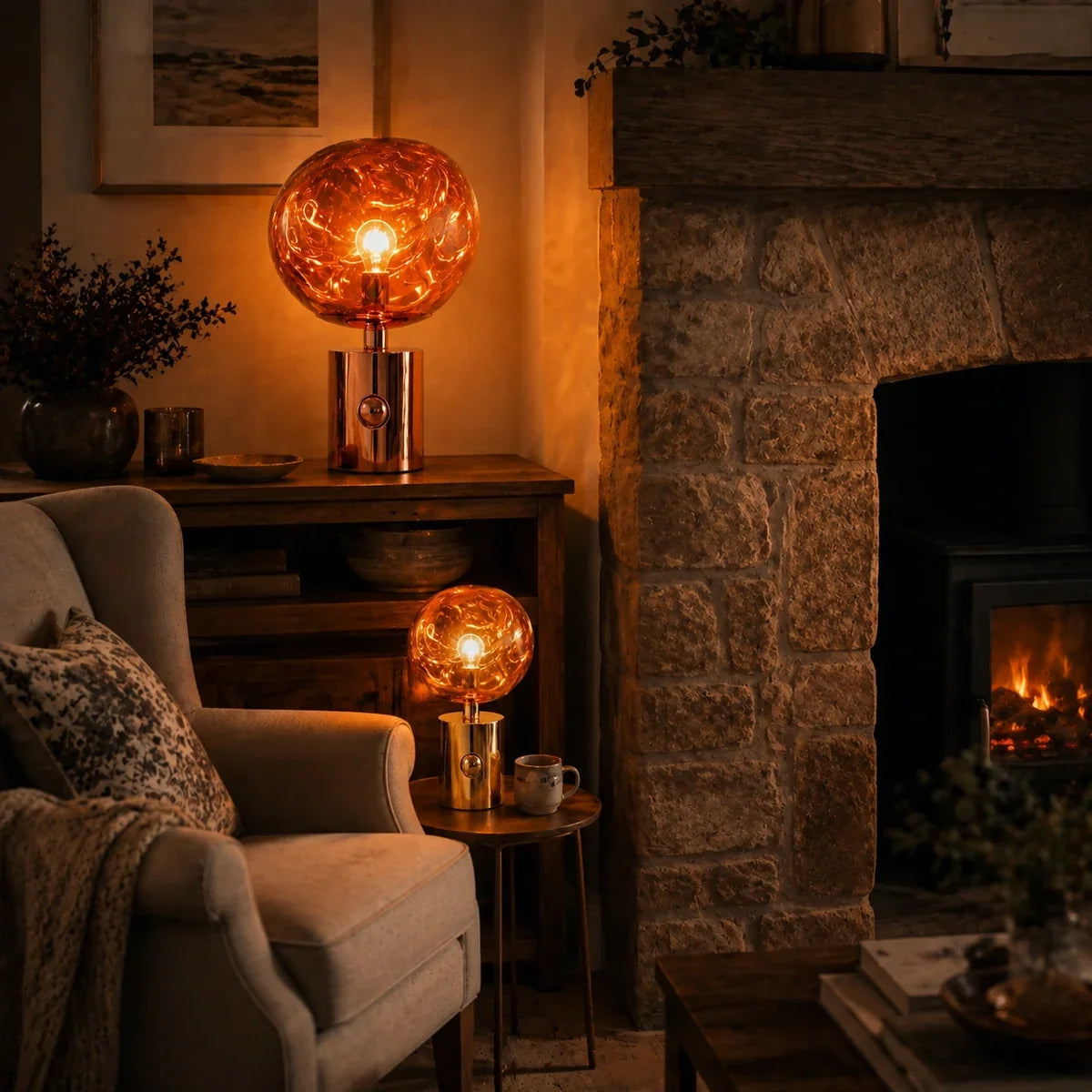 LavaGlow | Elegant Adjustable LED Table Lamp with Rose Gold Base
