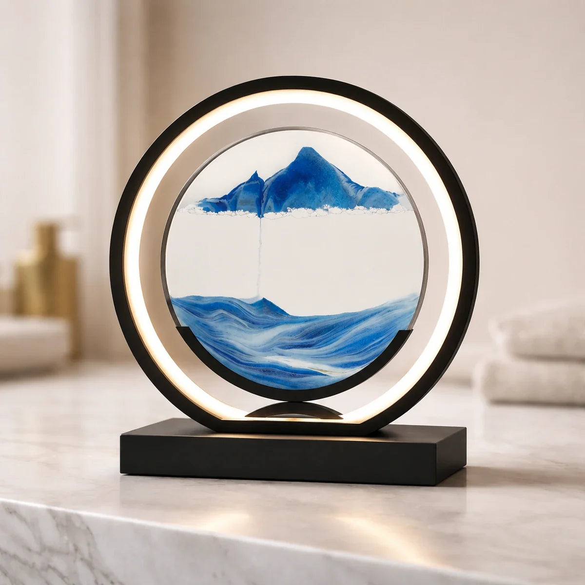 QuicksandGlow | Artistic Rotatable LED Desk Lamp with Unique Sand Art