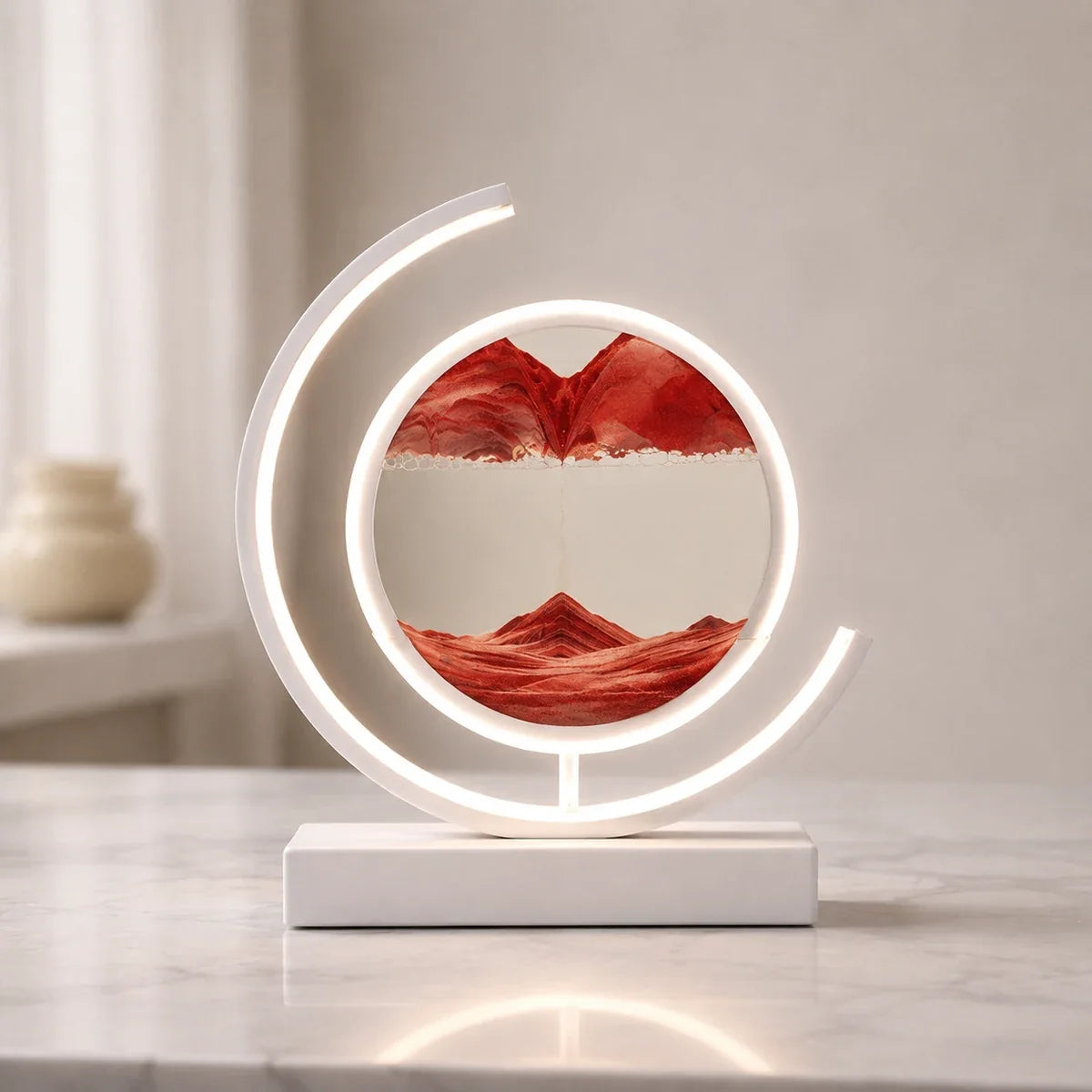 QuicksandGlow | Artistic Rotatable LED Desk Lamp with Unique Sand Art