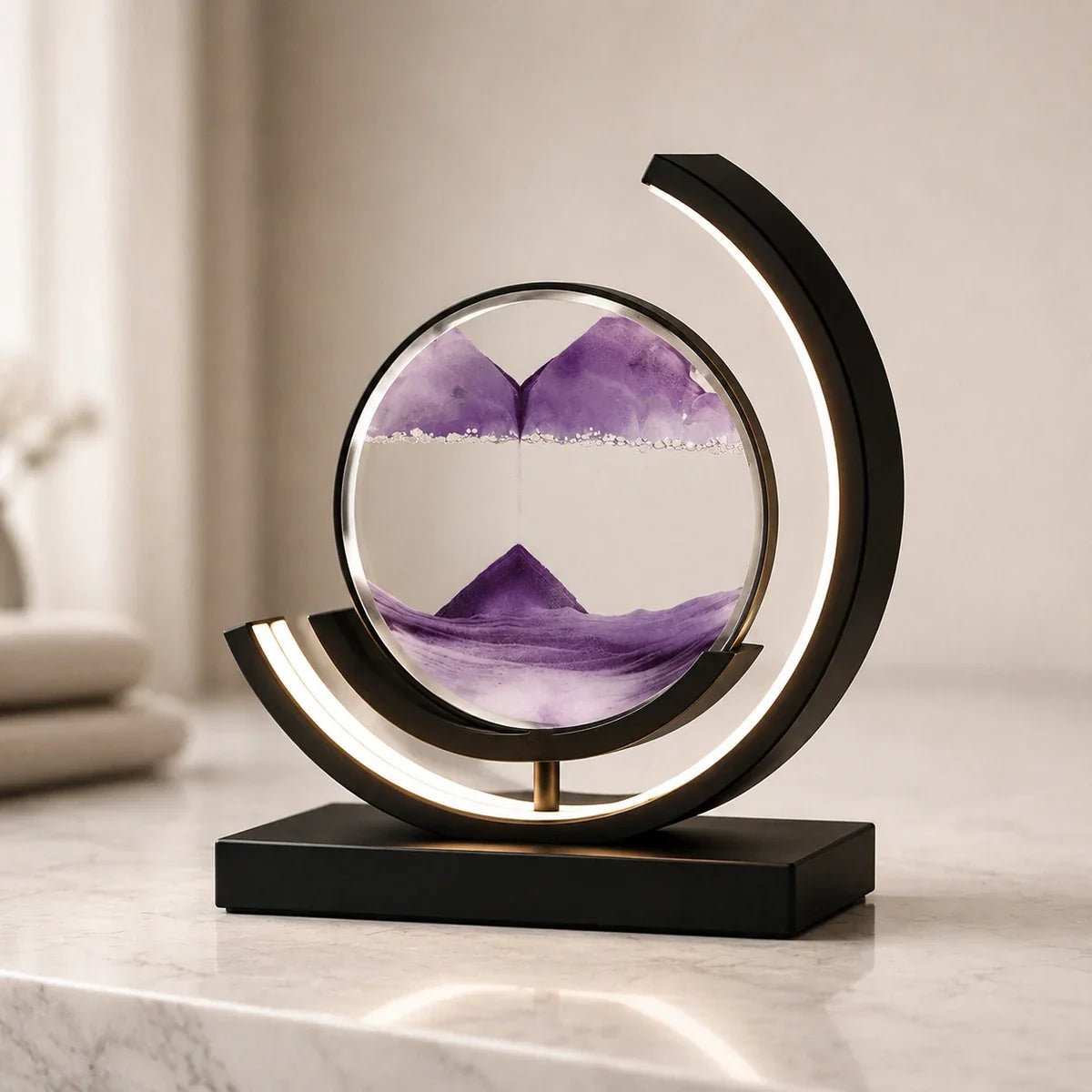 QuicksandGlow | Artistic Rotatable LED Desk Lamp with Unique Sand Art