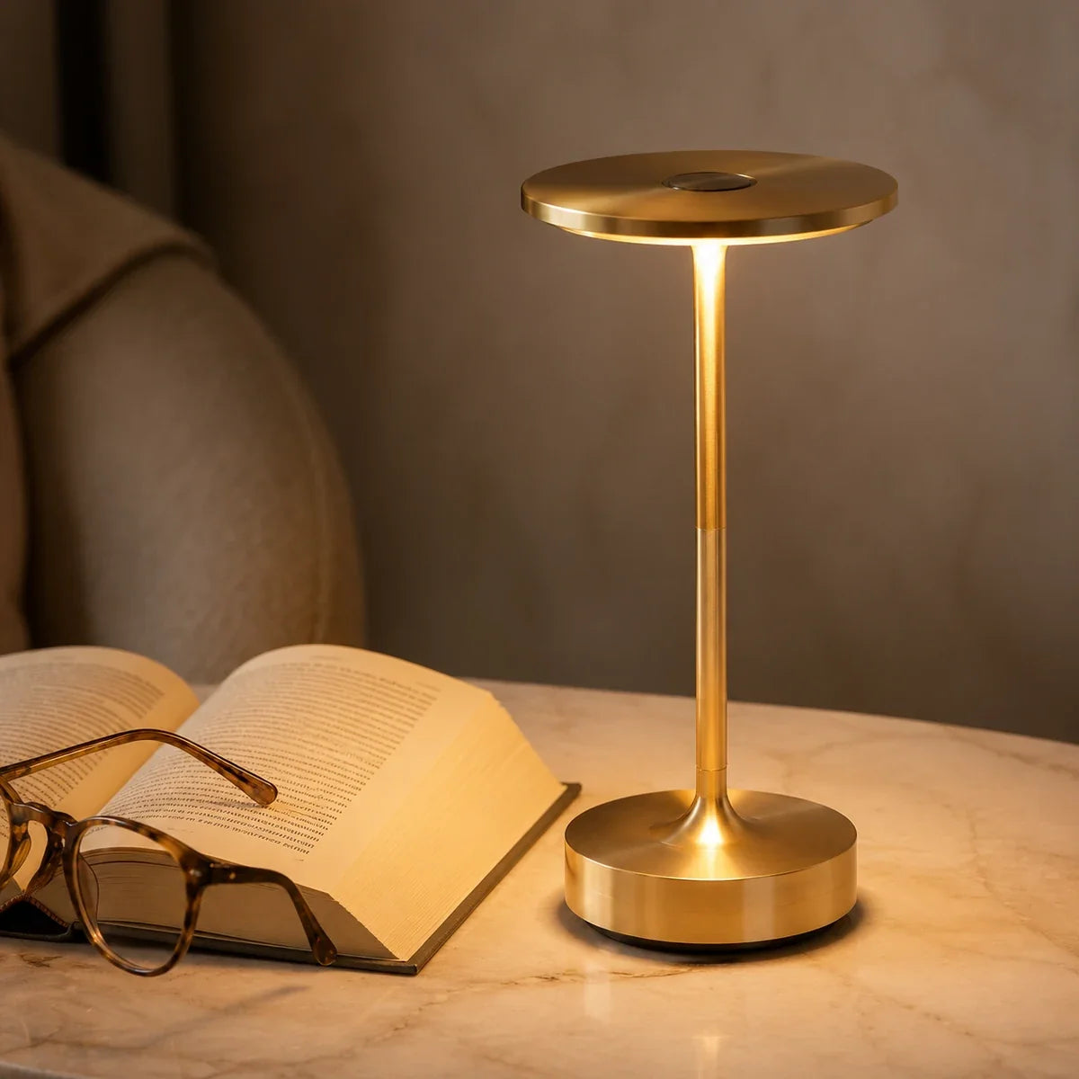 Luminex | Sleek Adjustable Cordless Table Lamp with Touch Sensor