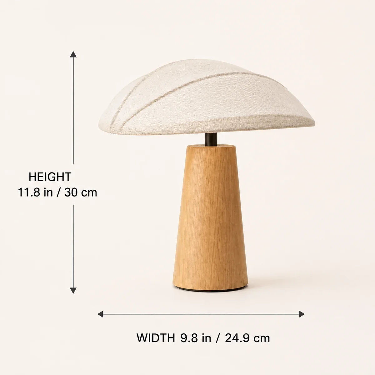 Luminara | Elegant Compact Wooden Base Fabric Shade Table Lamp