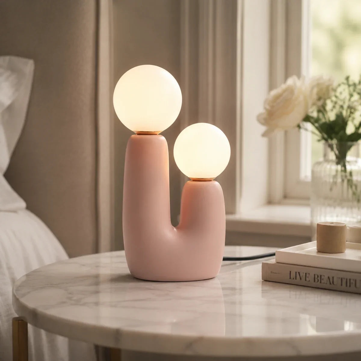 Lunara | Modern Minimalist LED Bedside Table Lamp for Cozy Illumination