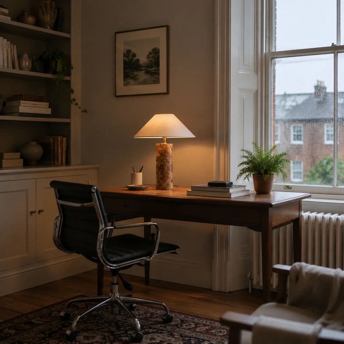 MarbleGlow | Elegant Minimalist LED Table Lamp for Bedside or Desk