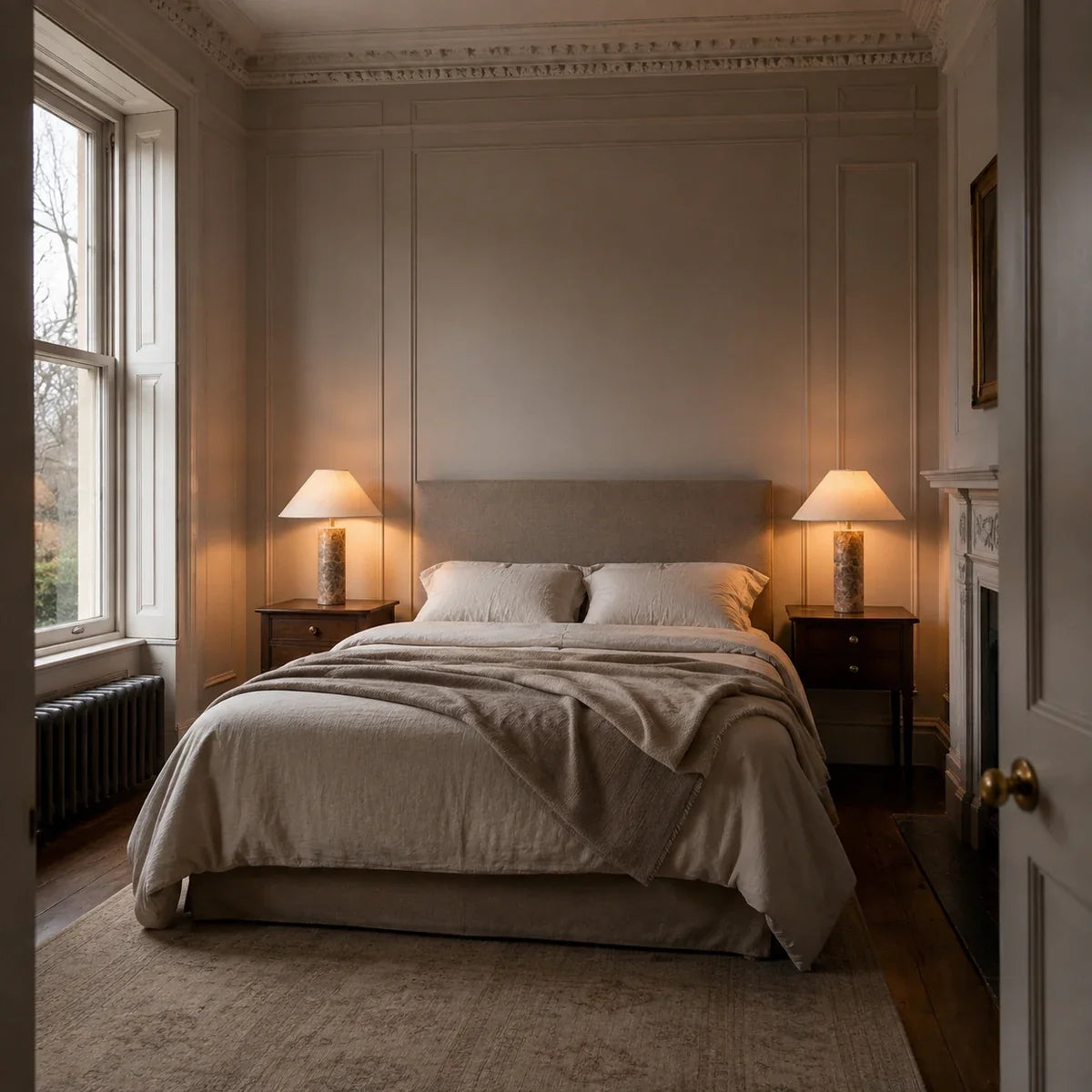 MarbleGlow | Elegant Minimalist LED Table Lamp for Bedside or Desk