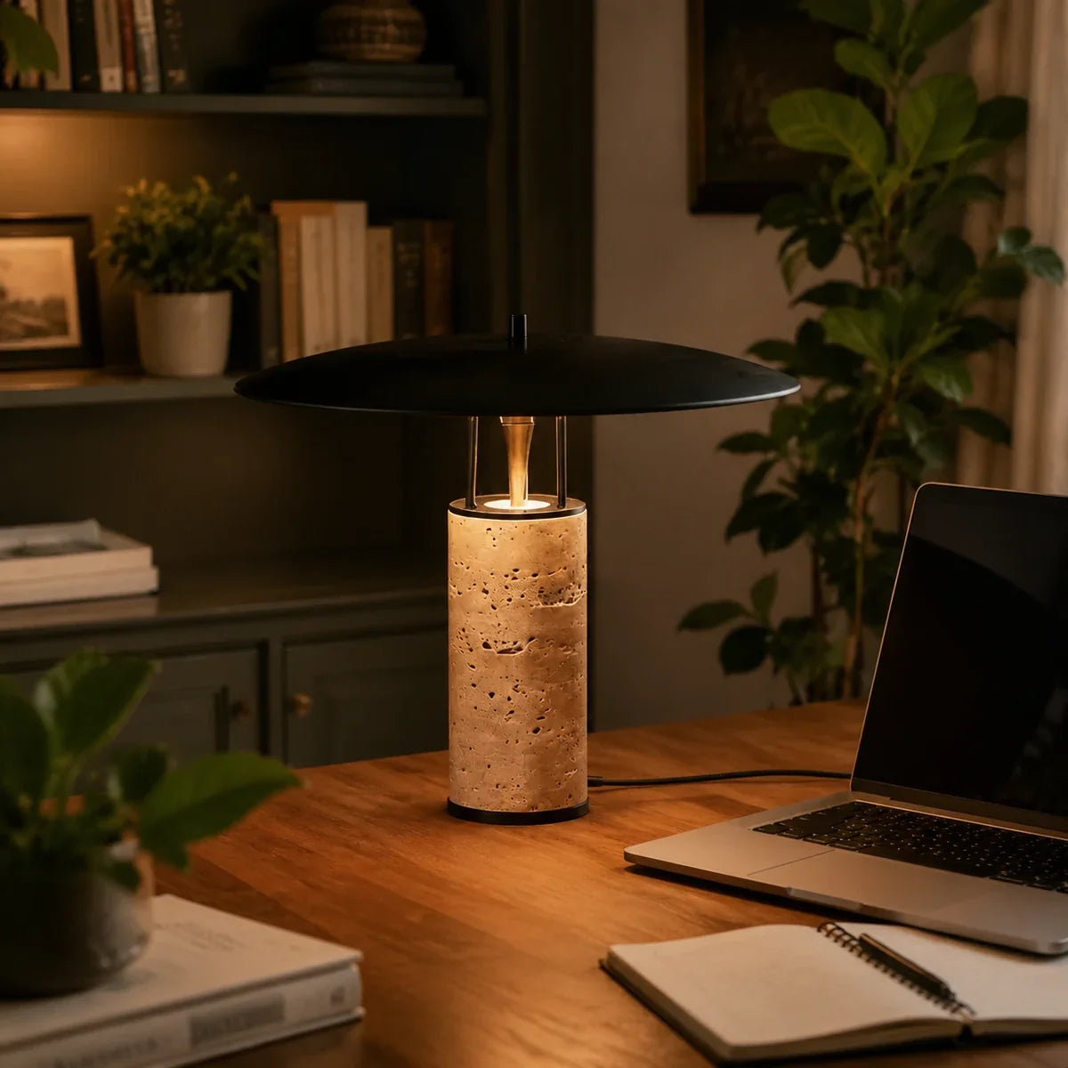 TravertineGlow | Elegant Modern Nordic Table Lamp for Bedroom & Living Room