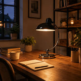 Lumenova | Stylish Adjustable Metal Desk Lamp with Dimmable E26 Bulb
