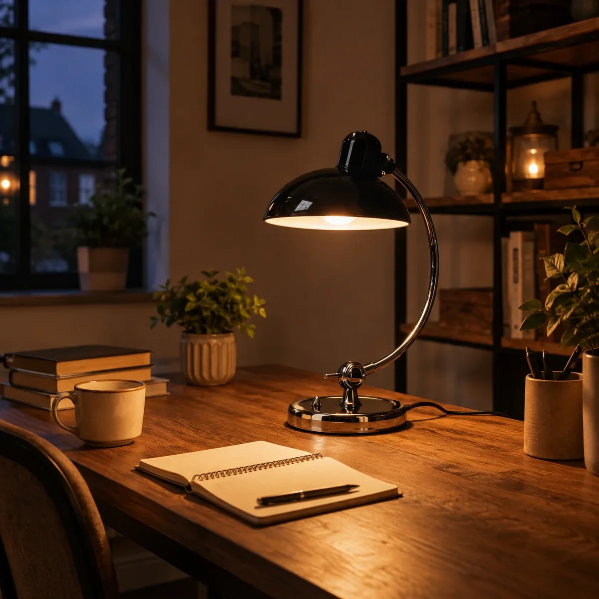 Lumenova | Stylish Adjustable Metal Desk Lamp with Dimmable E26 Bulb