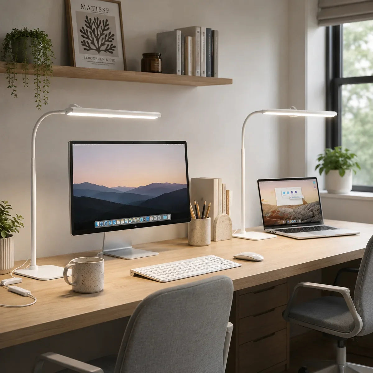 Luminara | Sleek Adjustable Dimmable LED Desk Lamp with Frosted Glass Shade