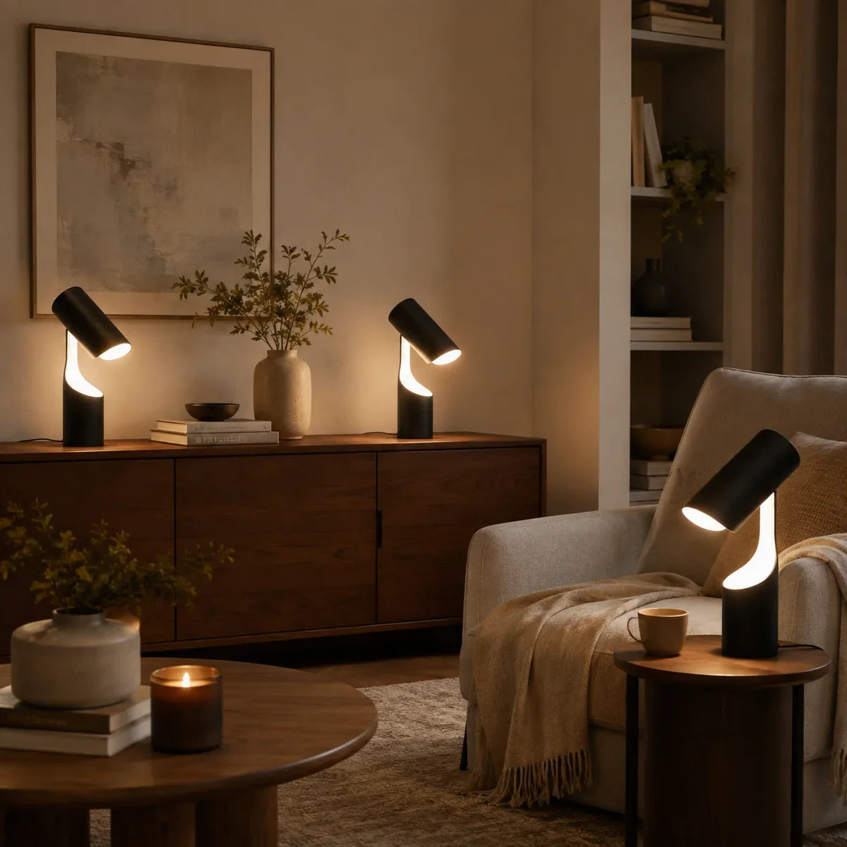 LumenSphere | Modern Adjustable Black Table Lamp for Home Office