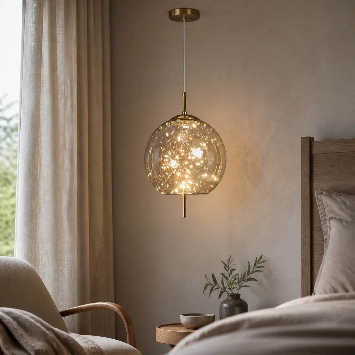 AetherGlow | Modern Adjustable Smoky Glass Kitchen Pendant Lighting