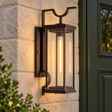 BronzeAura | Elegant Traditional Outdoor Wall Lantern with Clear Glass, Coffee Bronze Finish & IP65 Protection