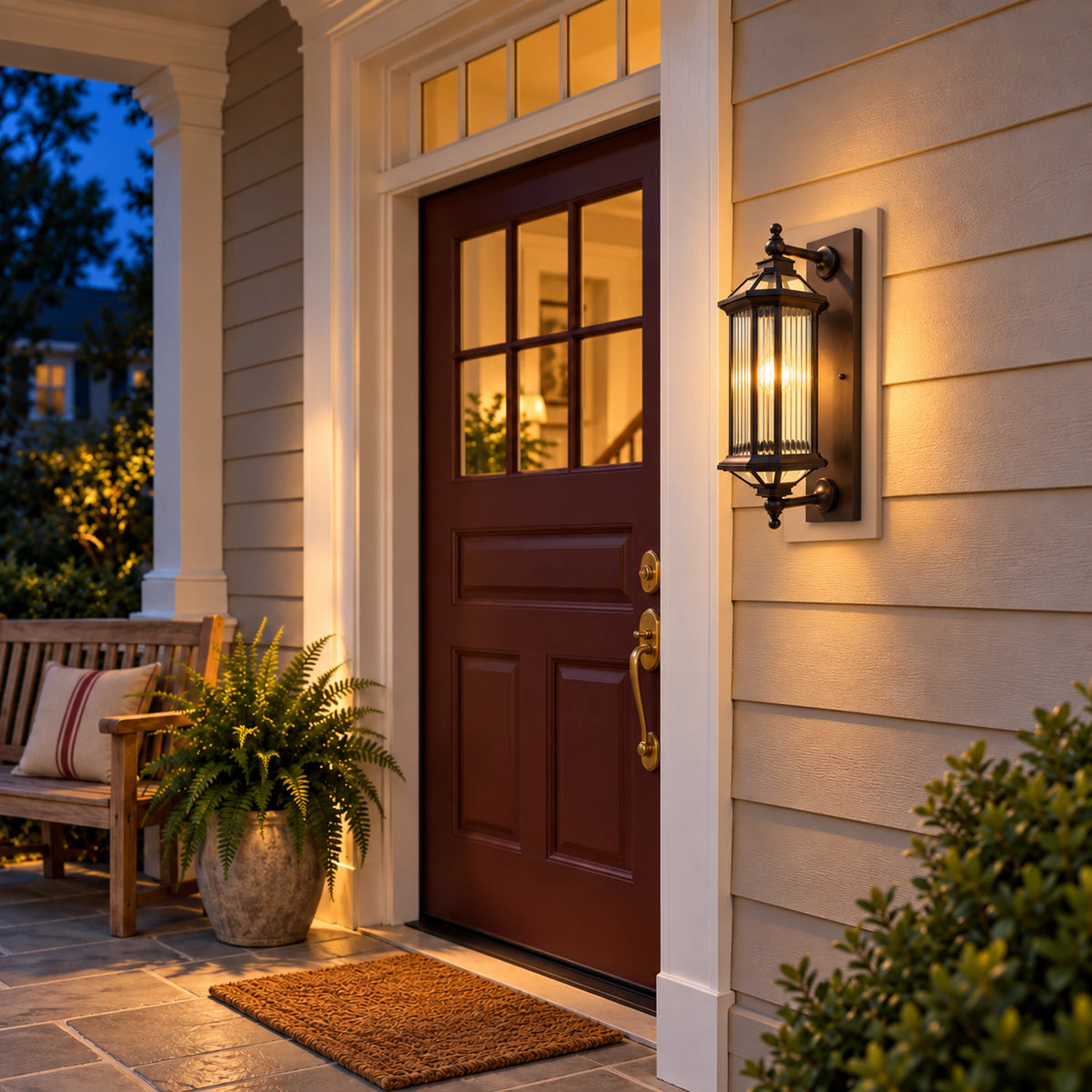 BronzeGlow | Classic Outdoor Wall Lantern with Clear Glass, Bronze Gold Finish & IP65 Protection