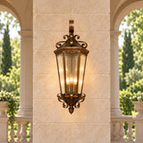 Bronzelle | Grand Traditional Outdoor Wall Lantern with Clear Glass, Antique Bronze Finish & IP65