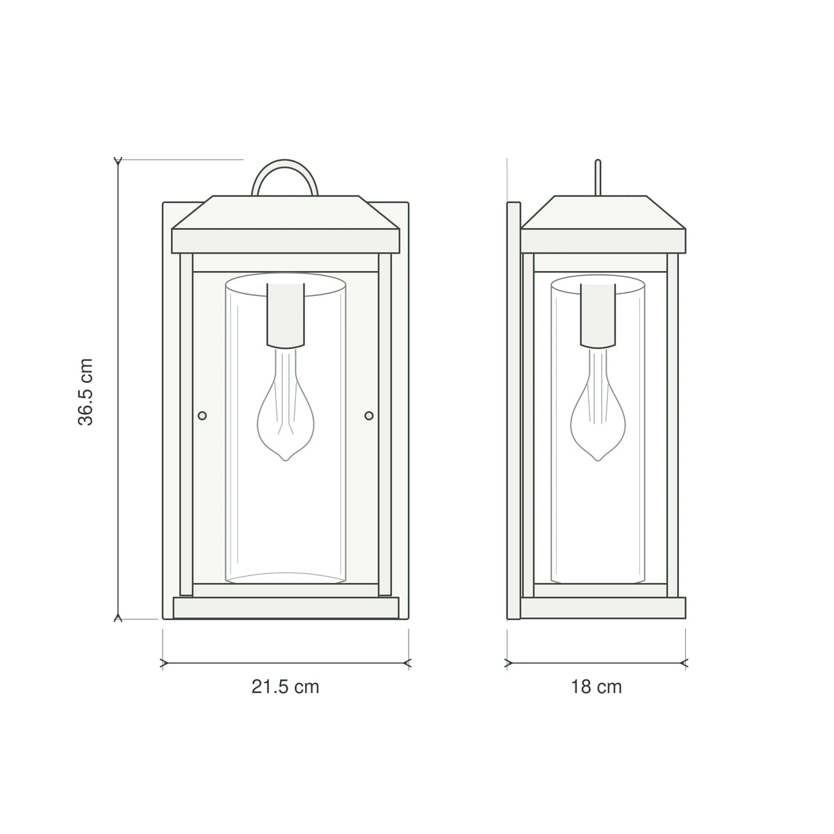 CharcoalGlow | Stylish Black Outdoor Wall Lantern with Clear Glass