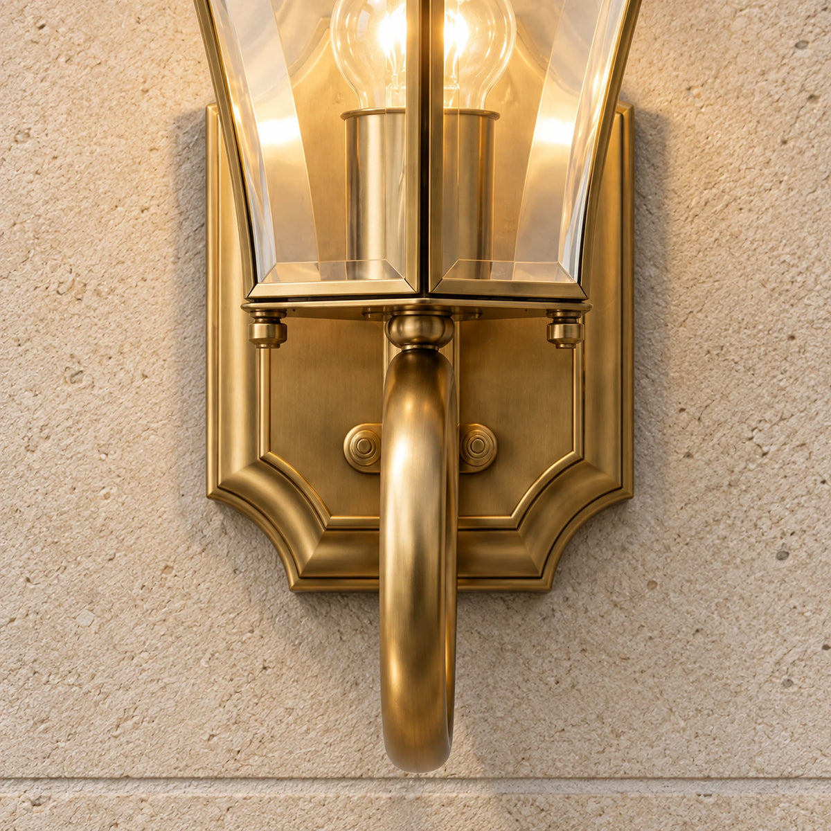 BrassLuxe | Classic Stylish Outdoor Wall Lantern with Clear Glass