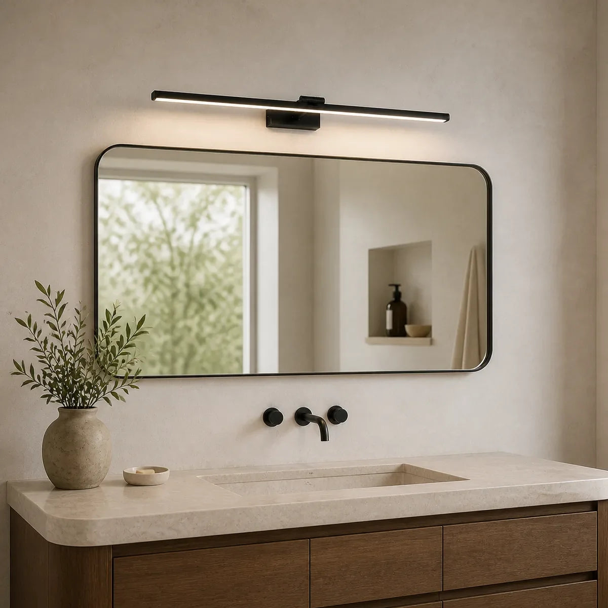 Luminara | Modern Adjustable Copper Bathroom Vanity Light Bar with Acrylic Shade