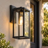 Portelle | Elegant Classic Black Outdoor Wall Lantern Fixture