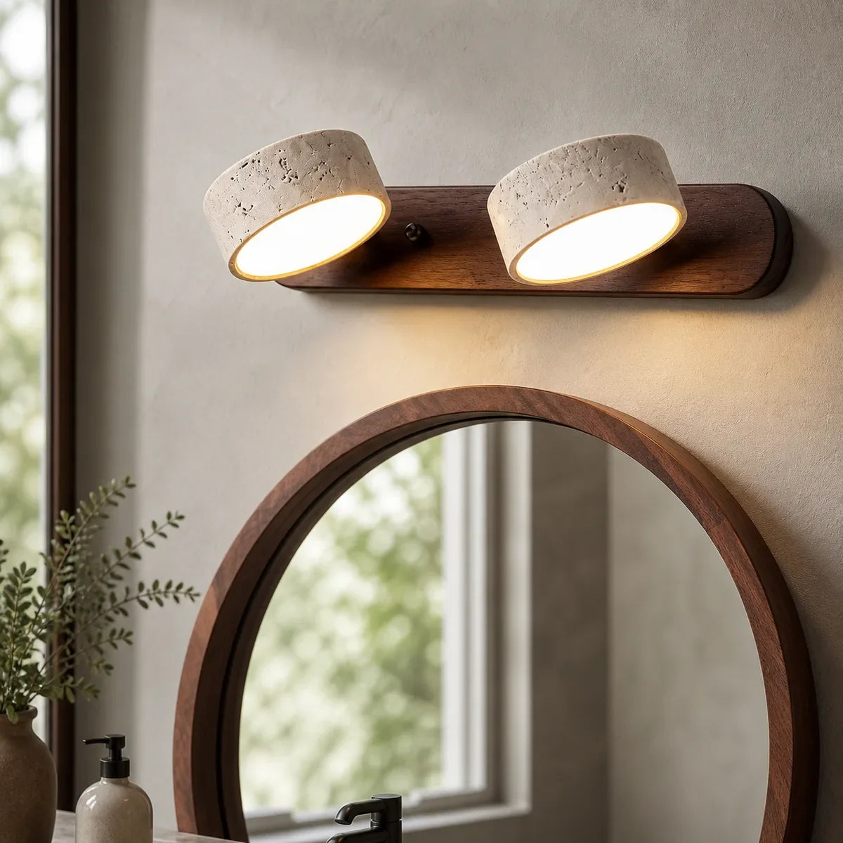 RusticaBeam | Charming Rustic Wood Bathroom Wall Light Fixture
