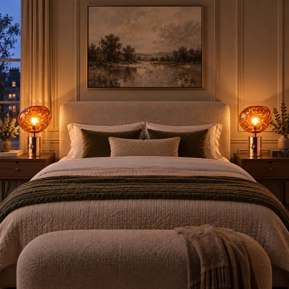 LavaGlow | Elegant Adjustable LED Table Lamp with Rose Gold Base