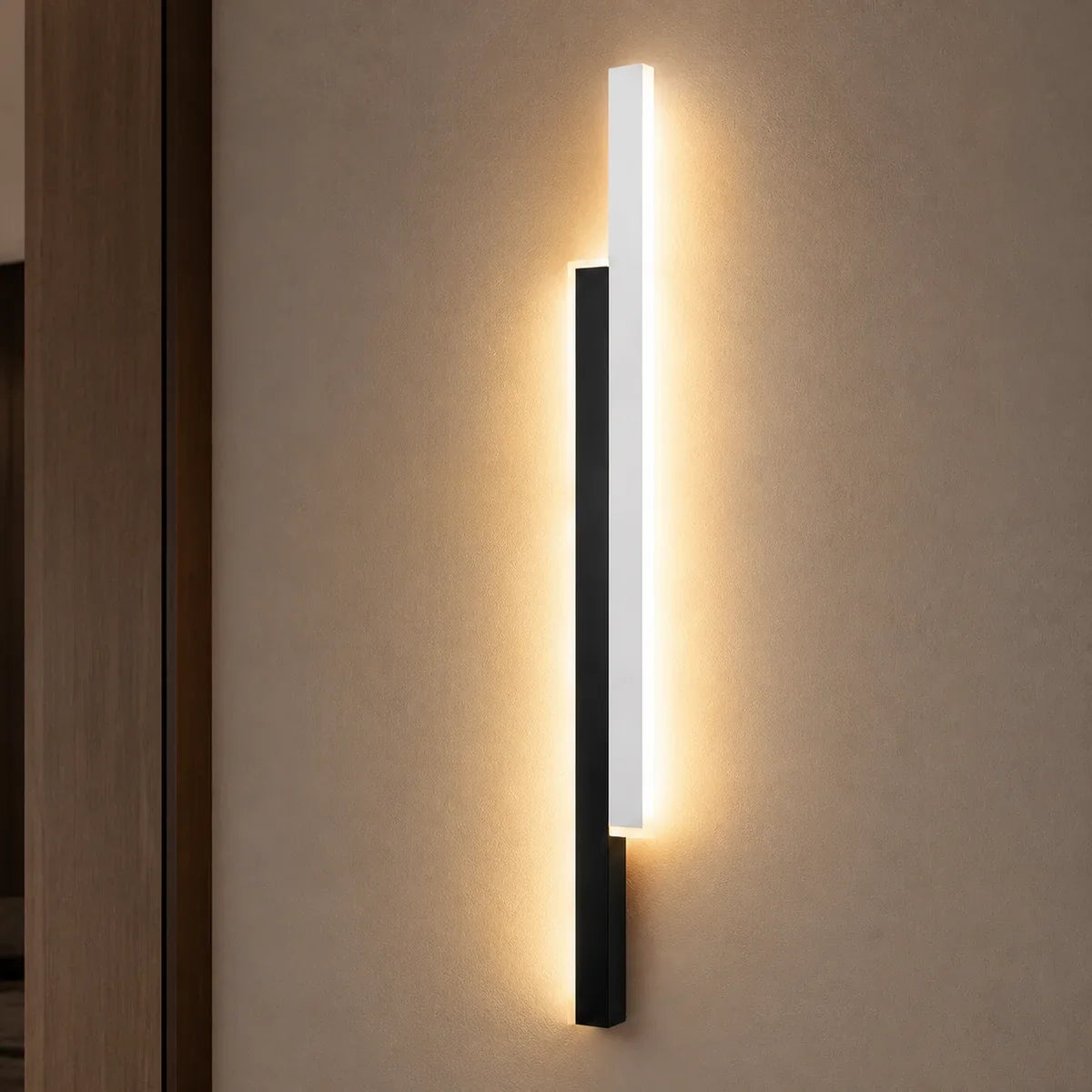 Lumenara | Twin-Rail Iron & Acrylic Linear Wall Sconce