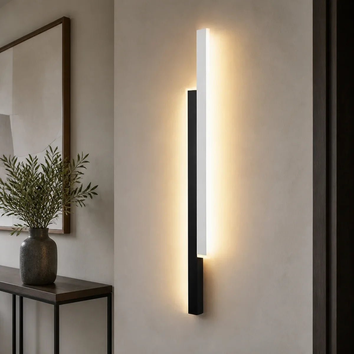 Lumenara | Twin-Rail Iron & Acrylic Linear Wall Sconce
