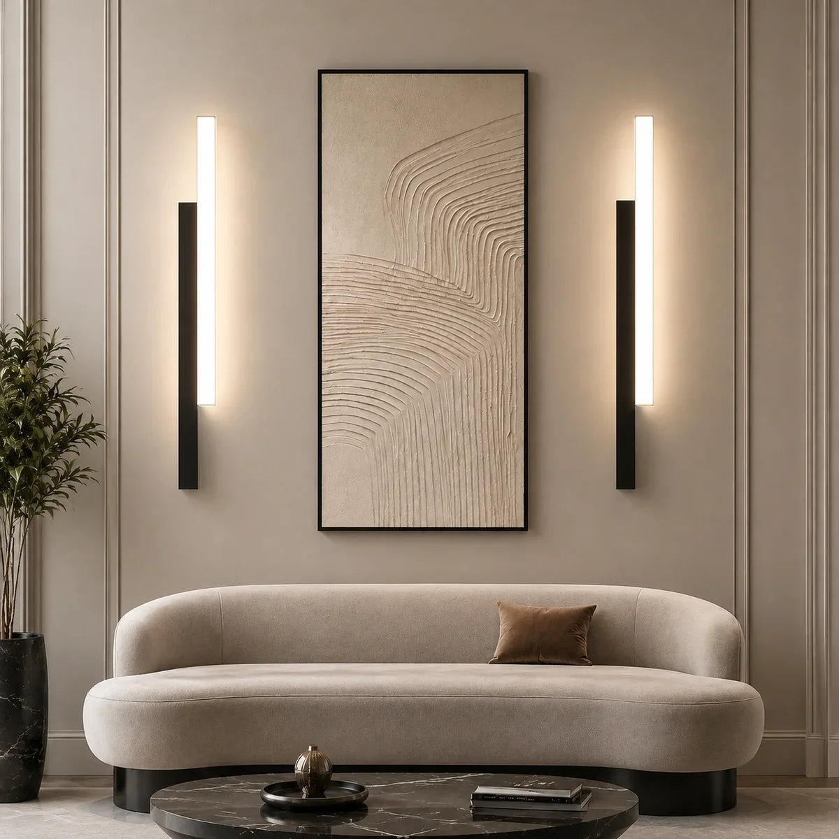 Lumenara | Twin-Rail Iron & Acrylic Linear Wall Sconce