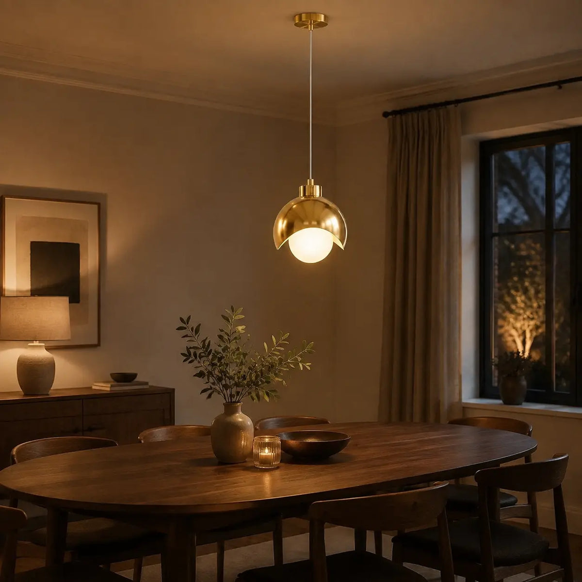 Luminara | Stylish Black Glass Pendant Light for Kitchen & Dining