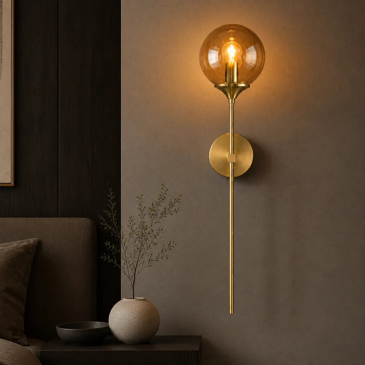 Luminara | Elegant Dimmable Clear Glass Wall Sconce Lighting Fixture