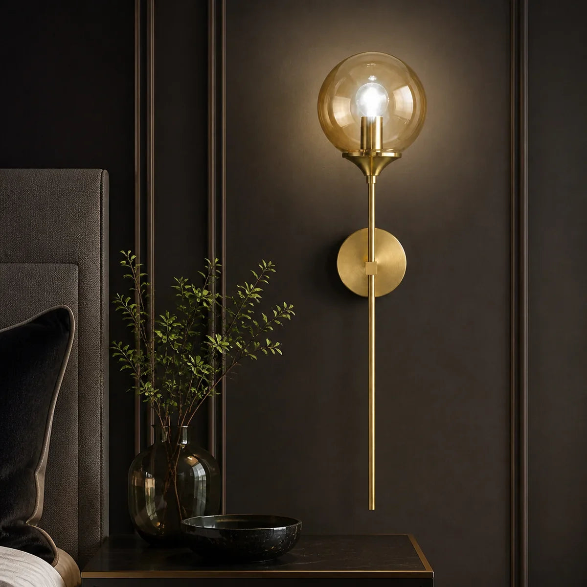 Luminara | Elegant Dimmable Clear Glass Wall Sconce Lighting Fixture