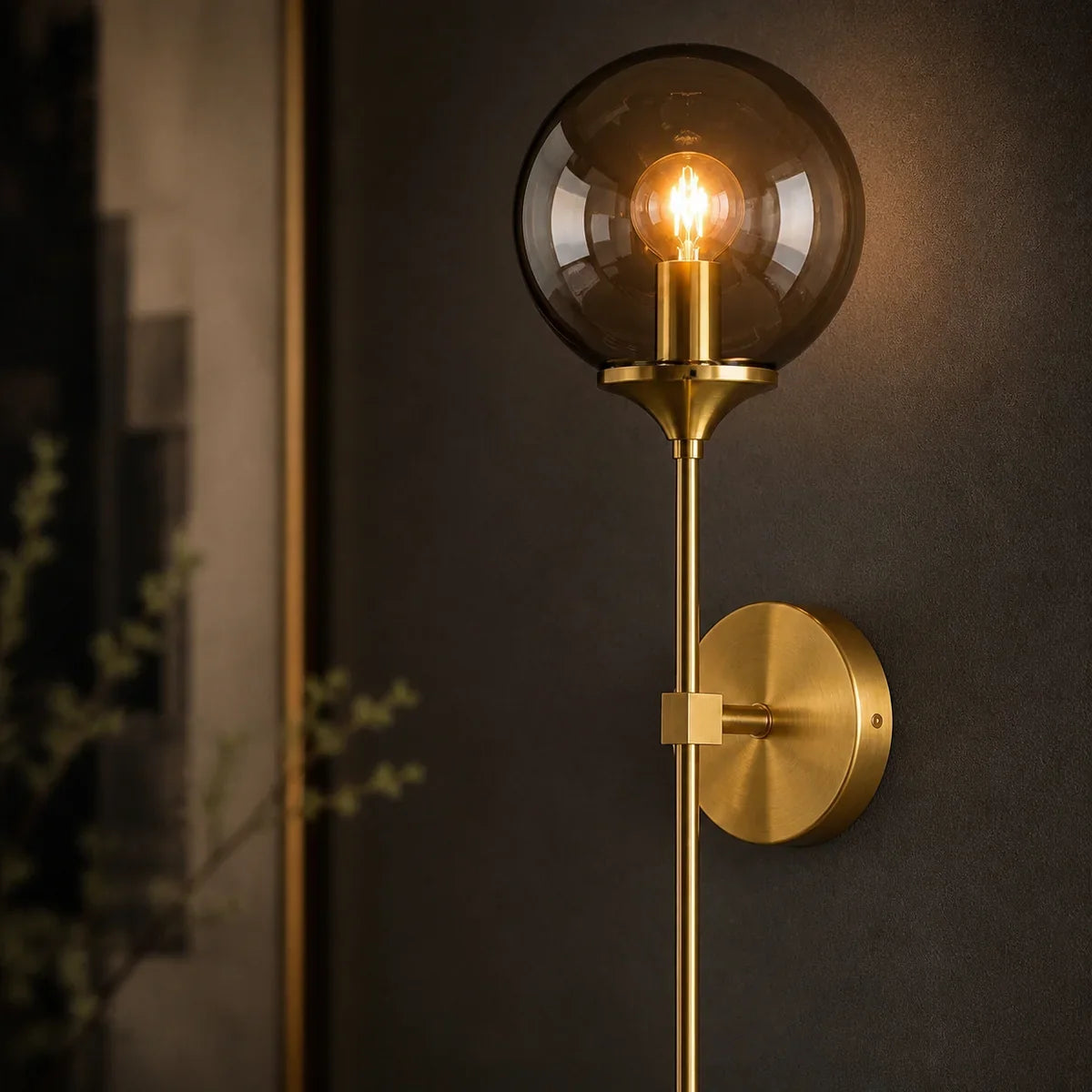 Luminara | Elegant Dimmable Clear Glass Wall Sconce Lighting Fixture