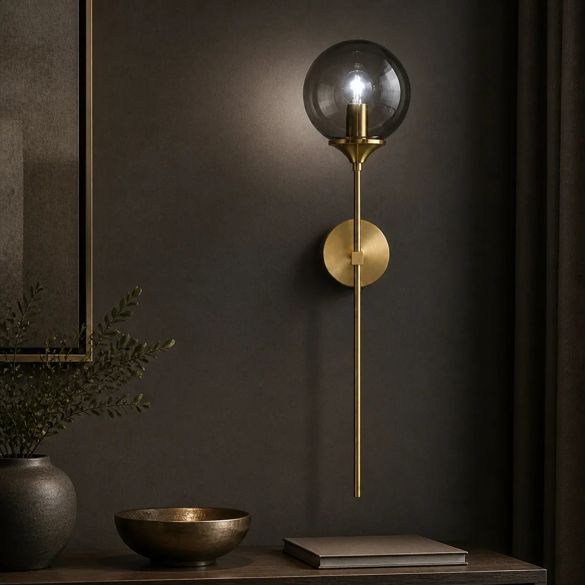 Luminara | Elegant Dimmable Clear Glass Wall Sconce Lighting Fixture