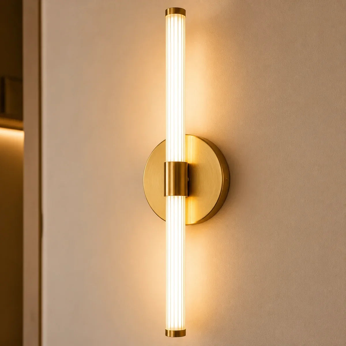 Luminara | Elegant Modern Gold Metal Wall Sconce Light with Acrylic Shade
