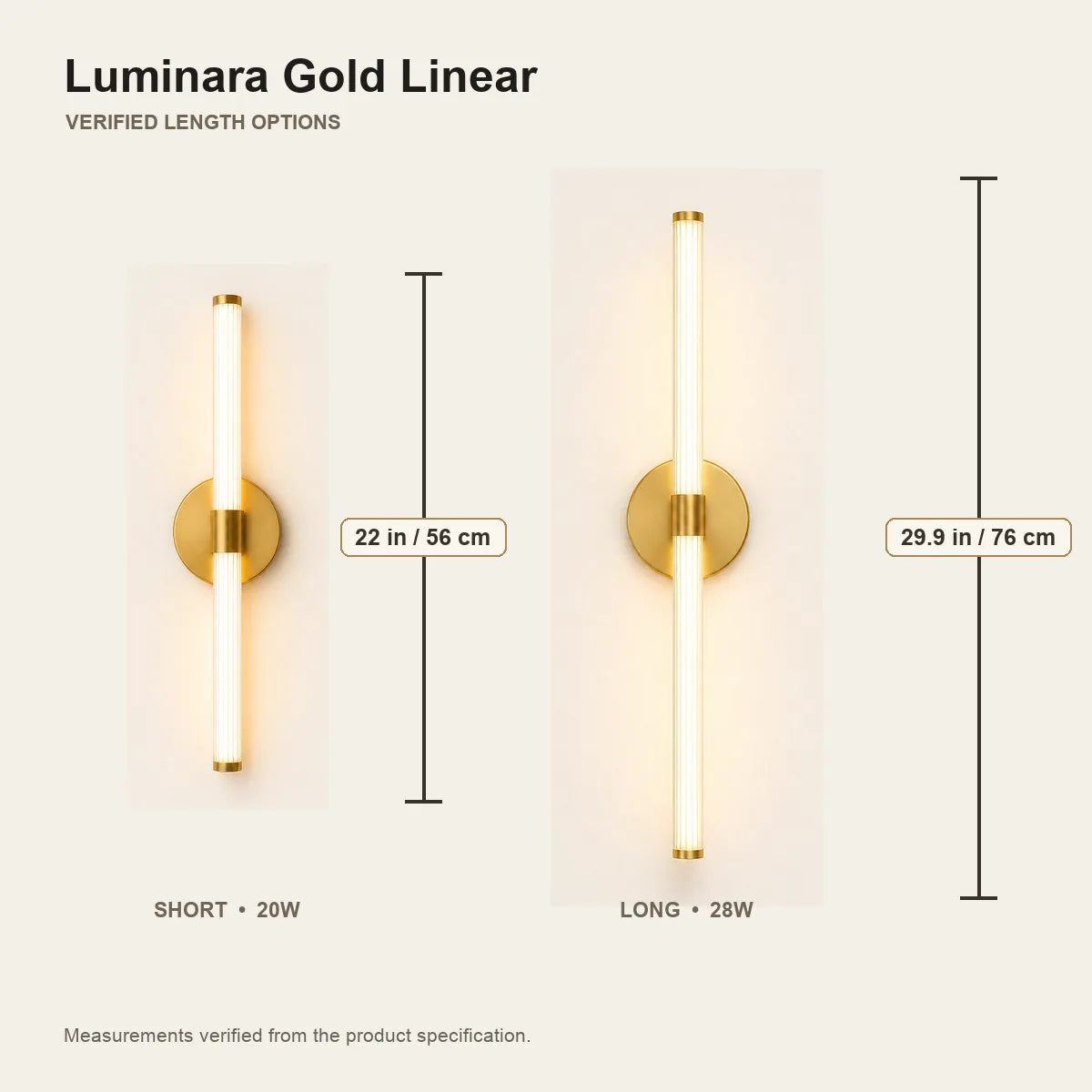 Luminara | Elegant Modern Gold Metal Wall Sconce Light with Acrylic Shade