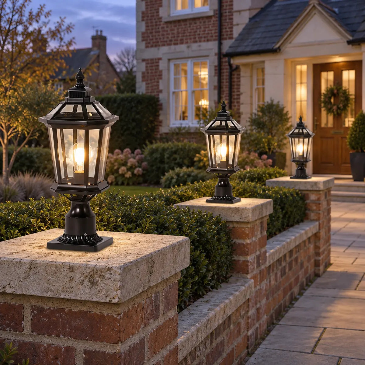 Luminara | Elegant Solar Garden Pillar Lights for Outdoor Landscape Lighting