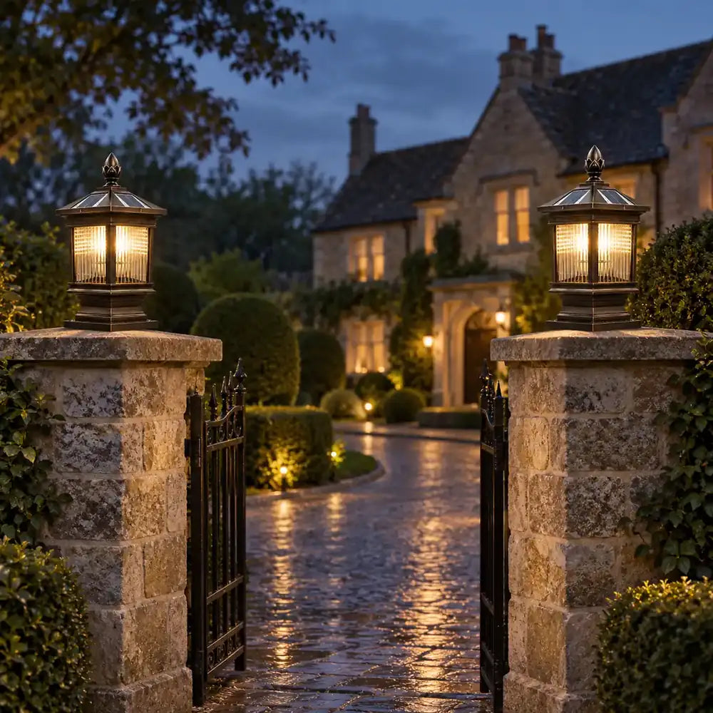 Luminara | Stylish Retro Solar Outdoor Post Cap Light Fixture