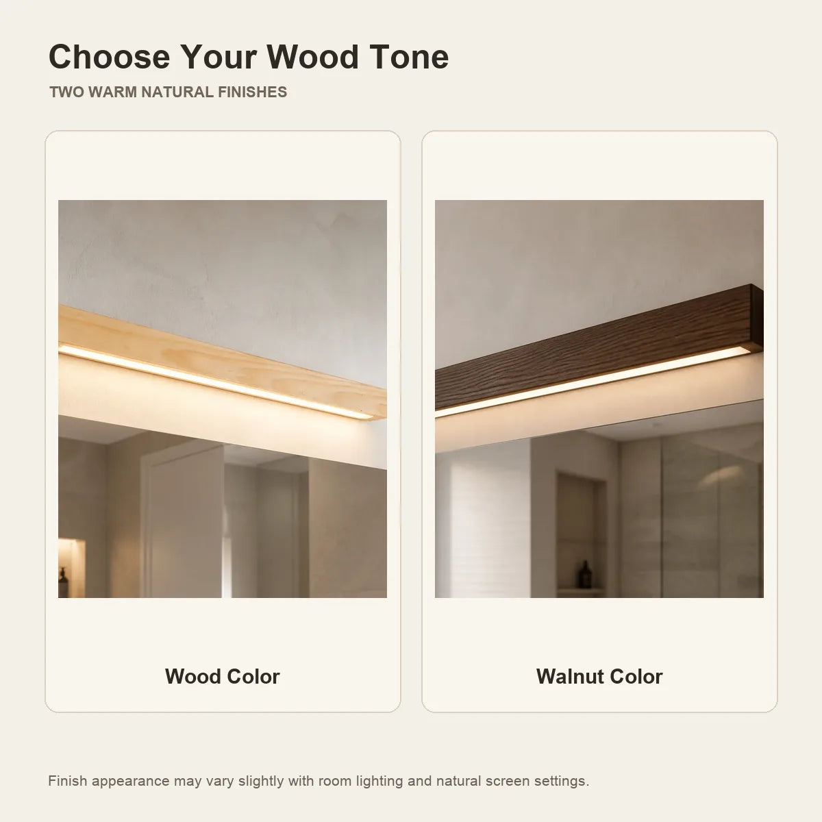 LuminaraWood | Slim LED Wood Vanity Wall Light