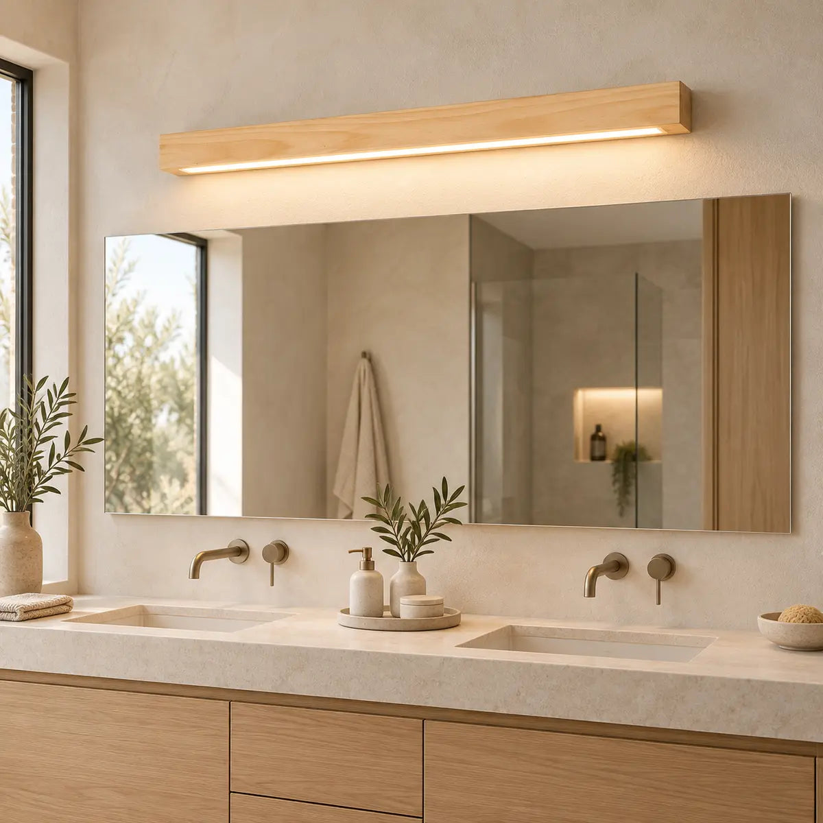 LuminaraWood | Slim LED Wood Vanity Wall Light